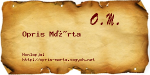 Opris Márta névjegykártya