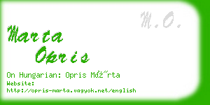 marta opris business card